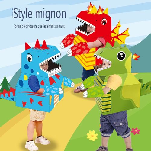 Jouets D'enfants Dinosaure En Carton Diy Tyrannosaurus Rex Maquette En Papier Boîte En Carton Portable Jouets De Maternelle