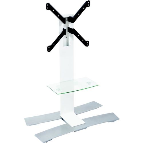 Pied support TV Erard Will 1050L pour écran 30 à 55 pouces blanc à roulettes