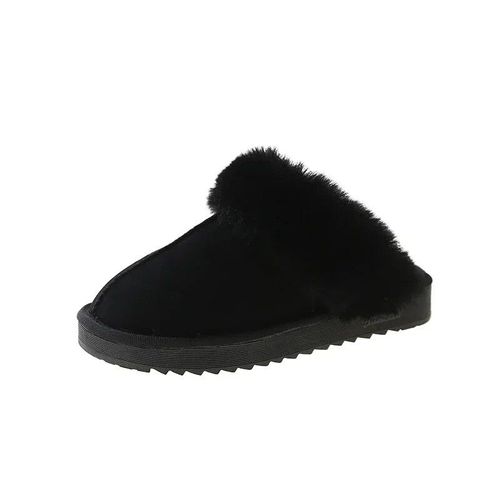 Pantoufles En Fourrure Pour Femmes",Tongs Plates D'hiver,Courtes,Peluche,Chaudes,Maison,Chaussures En Coton,Nouvelles Mules Décontractées,Bottes En Daim À Plateforme,"2022