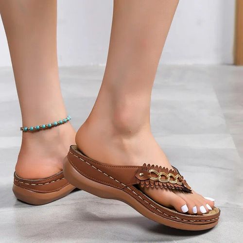 Sandales D'été À Fleurs Pour Femmes",Chaussures De Plage Non-Ald,Tongs Confortables À L'offre Elles Compensées,Grande Taille 43,"2022