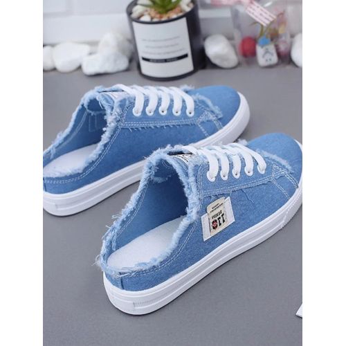 Baskets Plates Blanches À Lacets Pour Femmes",Chaussures En Toile,Décontractées,Basses,Supérieures,Printemps,Été,"2023