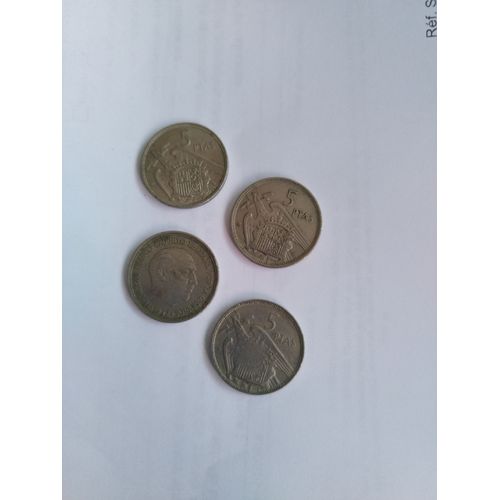Vend 4 Pièces De 5 Pesetas De Franco 1957
