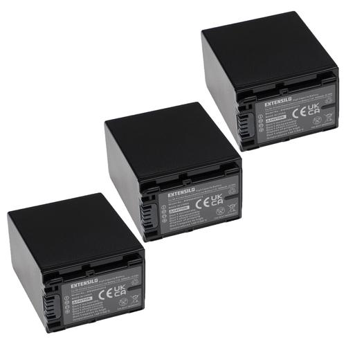 EXTENSILO 3x Batteries compatible avec Sony PXW-FS5, PXW-FS5K, PXW-FS7, PXW-FS7M2 appareil photo, reflex numérique (3090mAh, 7,4V, Li-ion)
