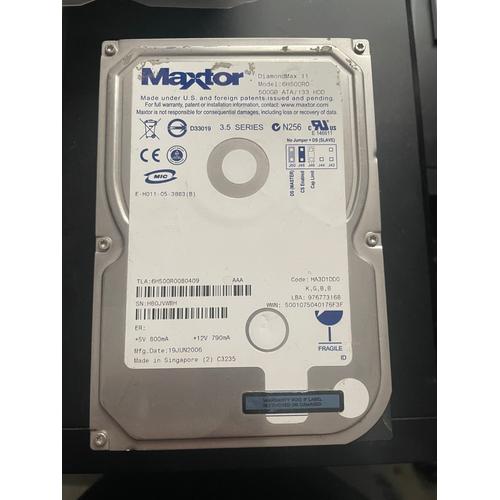 Disque dur Maxtor 500 Go 3.5" IDE 6H500R0 DiamondMax 11