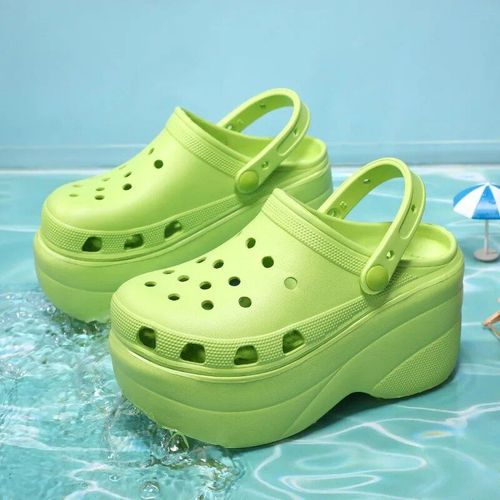 Sandales Super Hautes De 10cm Pour Femmes' Pantoufles D'été Sandales Plateforme Extérieur 2 Optiques Pantoufles De Plage De Rue Tongschaussures De Jardin