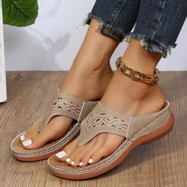 Sandales À Plateforme En Cuir Pu Pour Femmes",Tongs Compensées Décontractées,Orth4wd Premium,Parker Ouvert,Big Parker,Anti-Alde,Extérieur,"Chaussures De Plage