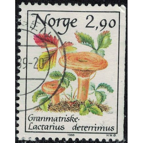 Norvège 1988 Oblitéré Used Champignon Lactarius Deterrimus Lactaire Des Épinettes Y&t No 947 Su