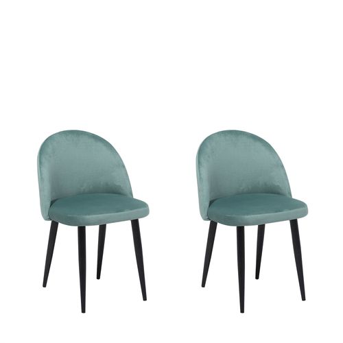 Chaise De Salle À Manger Set De 2 Velours Vert Menthe Visalia