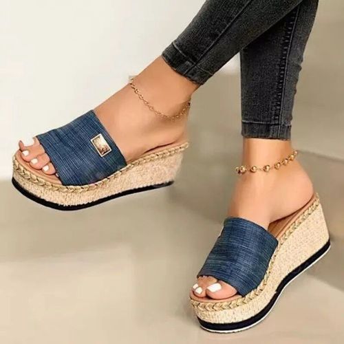 Sandales À Semelles Compensées Pour Femme",Tongs Souples Et Confortables,Chaussures Décontractées,Pantoufles De Plage En Plein Air,"Été 2023