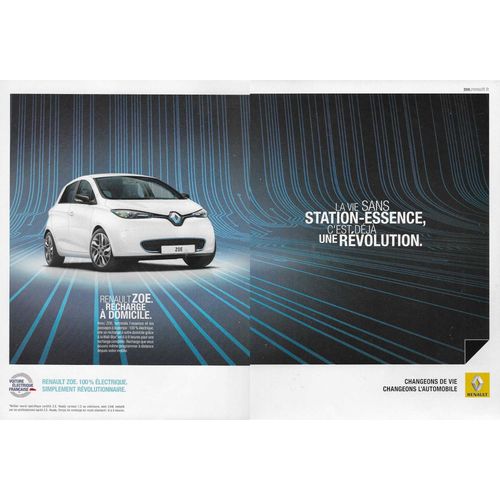 Publicité Papier - Voiture Renault Zoe De 2013