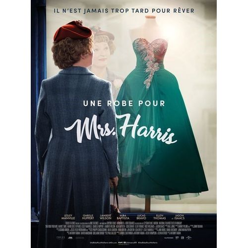 Une Robe Pour Mrs Harris - Affiche Originale De Cinema - Format 40x60 Cm - Un Film De Anthony Fabian Avec Lesley Manville, Isabelle Huppert, Lambert Wilson, Alba Baptista, Lucas Bravo - Annee 2022