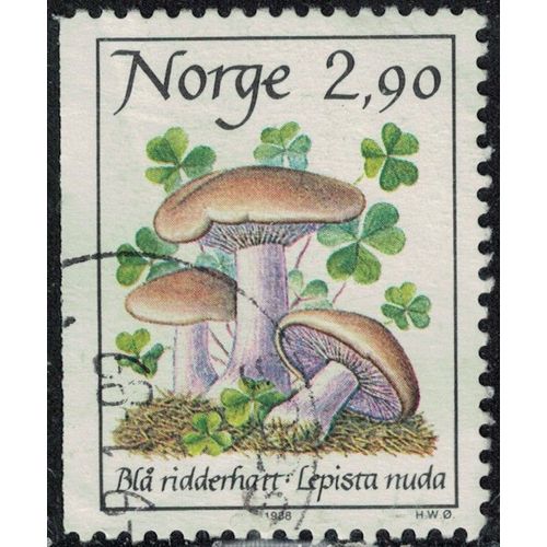Norvège 1988 Oblitéré Used Champignon Lepista Nuda Pied Bleu Y&t No 946 Su