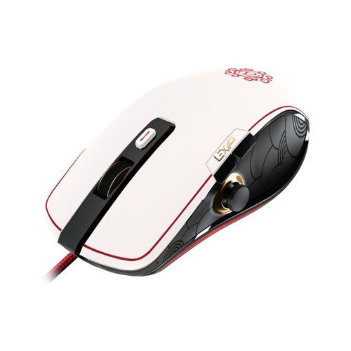 Lexip X Ubisoft - Assassin's Creed Shadows - souris - avec joystick à pouce et patins en céramique - optique - 4 boutons - filaire - blanc, rouge, noir, or - Pour la vente au détail - boîte de...