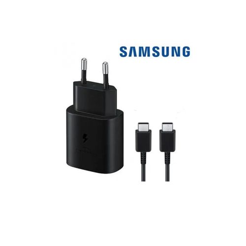 25W Chargeur Secteur Noir Original Adaptateur Charge Rapide USB-C + Cable Cordon Type-C  1m Origine Pour Samsung Galaxy F05 / M05 / A06
