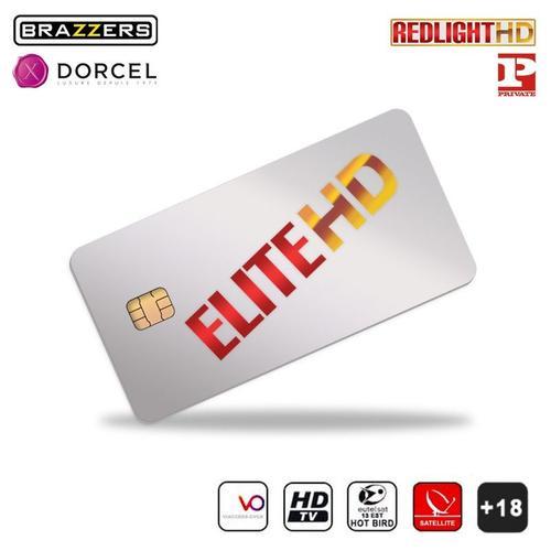 Carte Elite HD 4 chaînes TV Adulte Abonnement International 6 mois Hot Bird Dorcel Brazzer Redlight Private