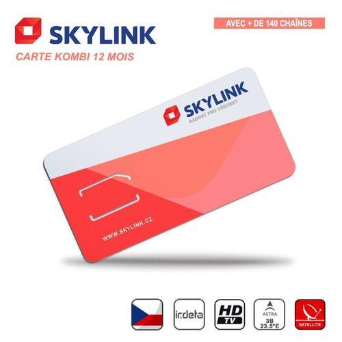 Carte Abonnement TV Skylink Kombi 12 Mois République Tchèque Czech via Sat Astra Seulement Compatible Récepteur Irdeto 140 chaînes