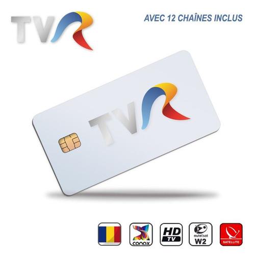 Carte Abonnement TV HD TVR Illimité Roumanie 12 Chaînes via Antenne Sat Eutelsat 16°Est Uniquement Compatible Récepteur Viaccess