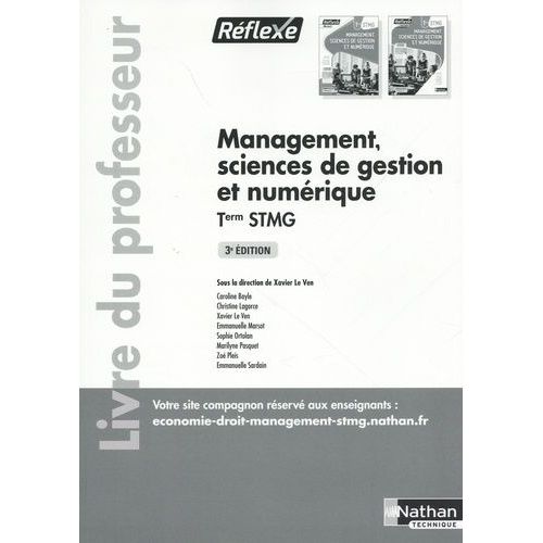 Management, Sciences De Gestion Et Numérique Tle Stmg - Livre Du Professeur