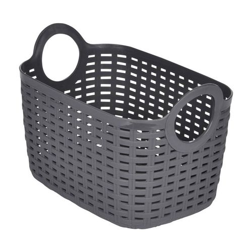 Paris Prix - Panier à Linge Arrondi "tressé" 6l Gris