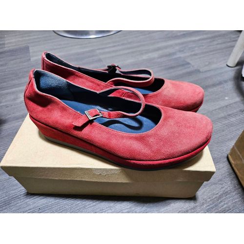 Chaussure Femme Rouge Cur Velours Compensée 39