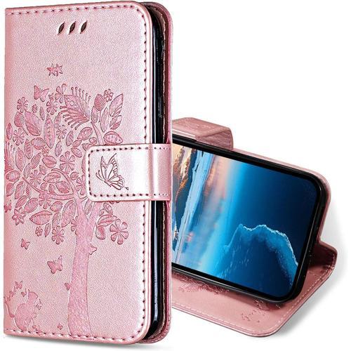 Coque Pour Xiaomi Redmi Note 10 Pro / 10 Pro Max, Etui Protection Housse Premium En Cuir Pu, Antichoc Étui À Rabat Portefeuille Flip Case Pour Redmi Note 10 Pro / 10 Pro Max (Or Rose)