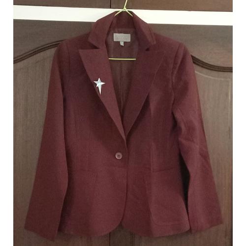 Veste Bordeaux Blazer Jennyfer Tailleur Gilet Femme 38