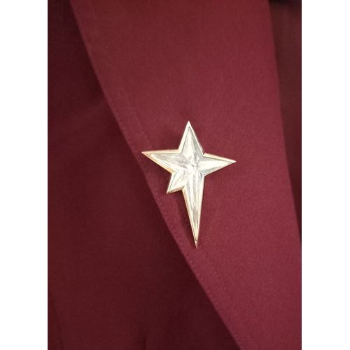 Broche Angel De Thiery Mugler Rare Collection Vintage Femme 5,3 Cm Argent Et Bleu Ciel