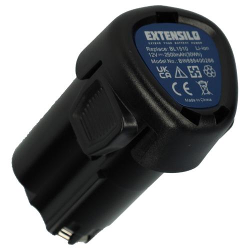 EXTENSILO Batterie compatible avec Black & Decker BDCDMT112, EGBL108, EGBL108KB, GKC108 outil électrique (2500 mAh, Li-ion, 12 V)