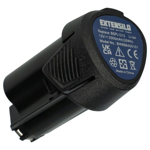 EXTENSILO Batterie remplacement pour Ryobi BSPL1213 pour outil électrique (2500 mAh, Li-ion, 12 V)