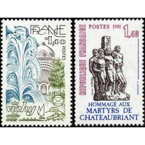 France 1981, Très Beaux Timbres Neufs** Luxe Yvert 2144 Vichy, Et 2177 Hommage Aux Martyrs De Chateaubriant.