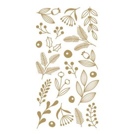 Autocollant 3d Puffies Splendid Christmas Feuillages Or