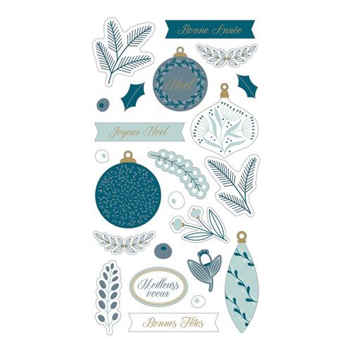 Autocollant 3d Puffies Splendid Christmas Effet Or
