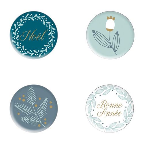 Autocollant Splendid Christmas Métal 4 Pcs