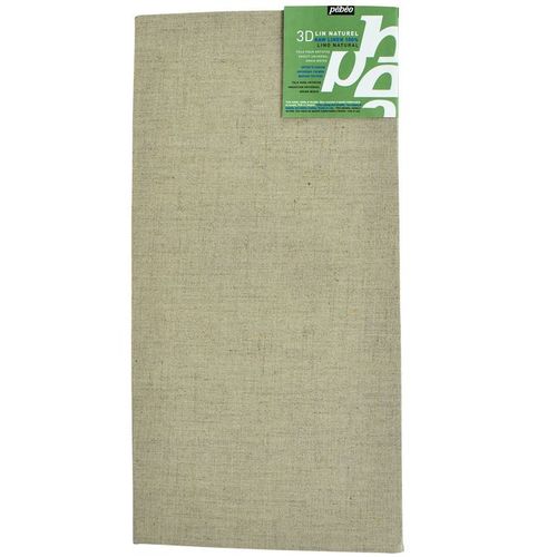 Châssis 3d Double Carré Entoilé Lin Naturel 30 X 60 Cm