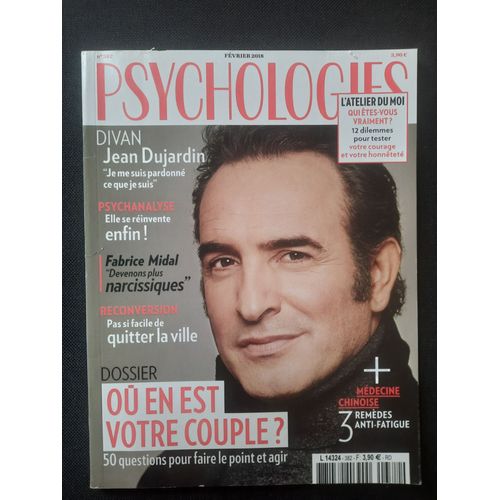 Psychologies Magazine 382 Février 2018 Jean Dujardin