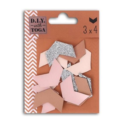 Découpe En Simili Cuir Chevrons Nude 12 Pcs