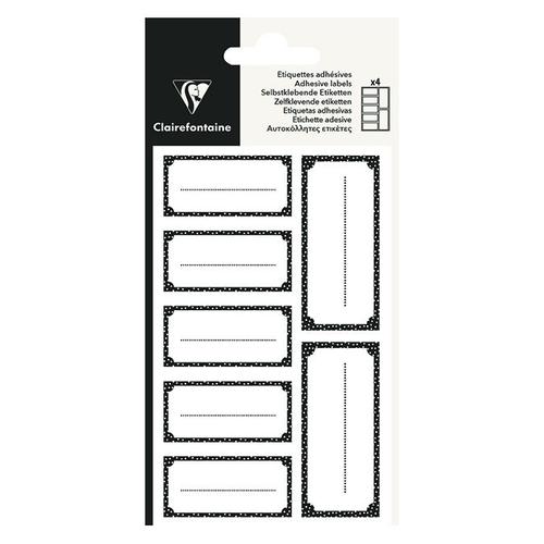 Étiquette Adhésive Rectangulaire Noire 28 Pcs