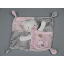 Doudou Vache Plat Rose Losange Mots D'enfants