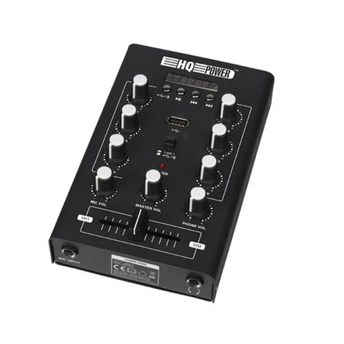 Table de mixage HQ Power HQMX11008 Sonorisation Hifi 2 entrées Stéréo avec connexion USB