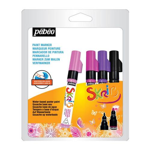 Marqueur Gouache Skrib 4 Couleurs Princesses