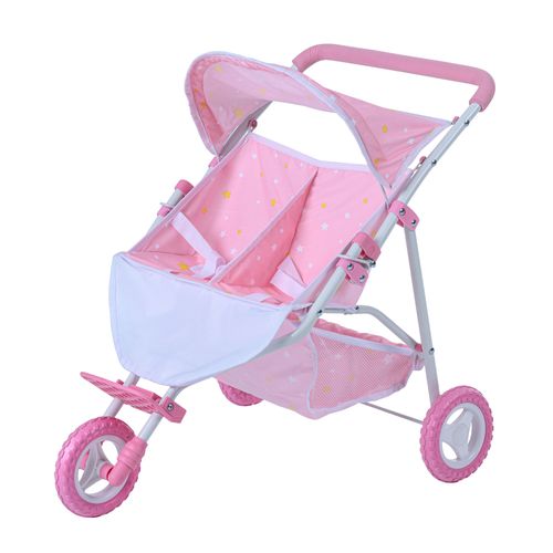 Olivia's Little World Double Poussette De Poupées Rose 'twinkle Stars' Ol-00012