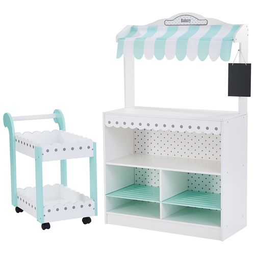 Comptoir À Desserts Boutique Chariot Marchande En Bois Ma Boulangerie Blanc Teamson Kids Td-13003a