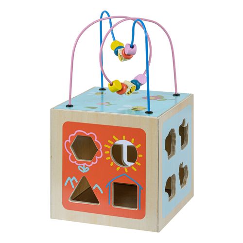 Grand Cube D?Activité En Bois 4 En 1 Jeu D?Éveil 1 An Premier Âge Éducatif Apprentissage Bébé Teamson Kids Ps-T0006