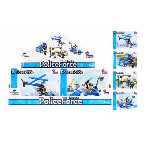 Blocs De Construction Alleblox Ensemble Police Helicoptere Bateau Moto Voiture Policeforce Modele Aleatoire 478225 Brique Emboitable
