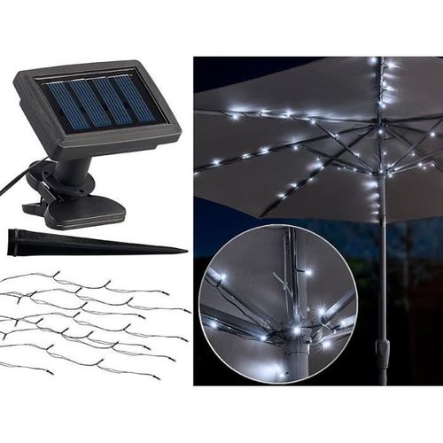 Guirlande Solaire À Led Pour Parasol À 8 Brins / 72 Led
