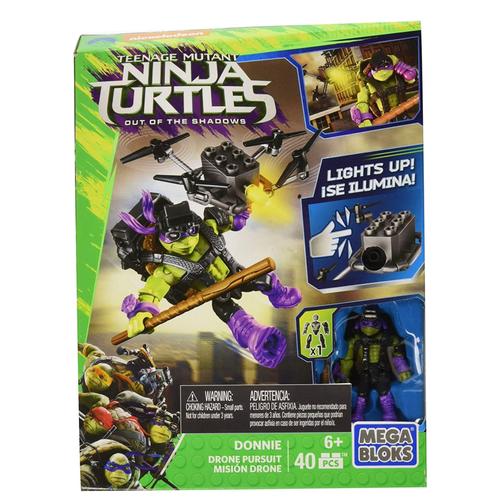 Teenage Mutant Ninja Tortue Out Of The Shadows - Figurine Donnie Poursuite Drone - Mega Bloks - Nickelodein