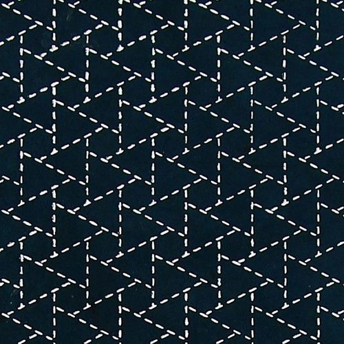 Papier Lokta Imprimé 50 X 75 Cm Indigo Motif Triangle Sankakkei