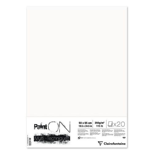 Papier Paint On Blanc 50 X 65 Cm 250 G Sur M² Rame 25 Feuilles