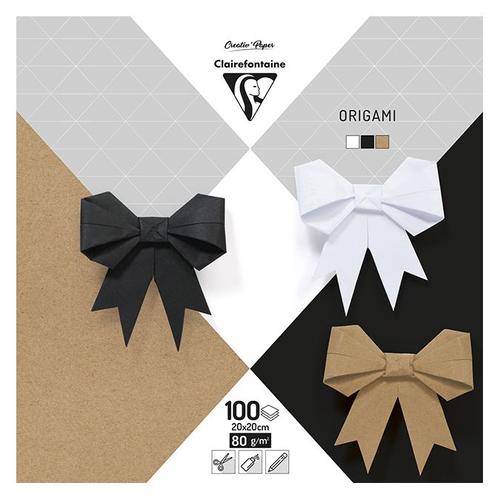 Papier Origami Teintes Neutres 20 X 20 Cm 100 Feuilles