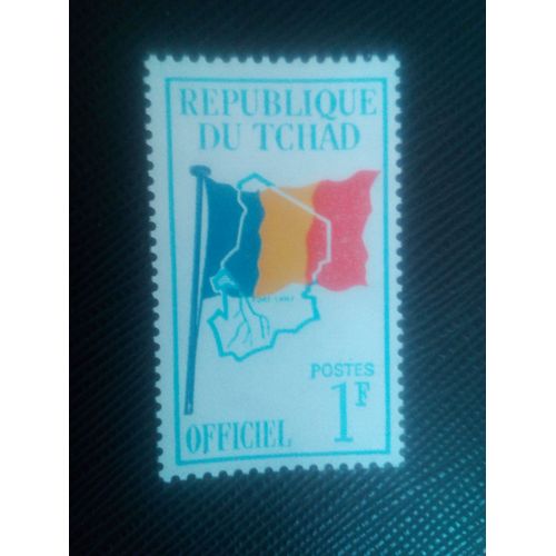 Timbre Tchad Y T S 2 Drapeau De Pays Sur La Carte Du Tchad 1966 ( 051106 )